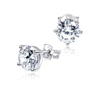 Charming Round CZ Silver Stud Earring STS-3364